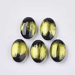 Acrylperlen mit deckender Farbe, Oval, Gelb, 20x14x7 mm, Bohrung: 1.2 mm, ca. 490 Stk. / 500 g