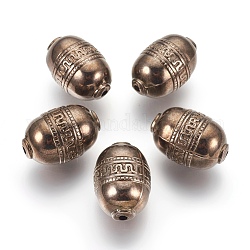 Ccb kunststoff geschnitzte perlen, Oval, Metallgrau, 27x18 mm, Bohrung: 3 mm