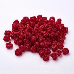 Polyestergewebe beads, Runde, Purpur, 6x5 mm, Bohrung: 4 mm, ca. 200 Stk. / Beutel