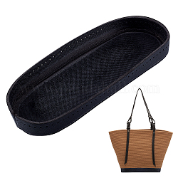 Base de sac en cuir pu, fond de sac, 3d type de bateau, sac accessoires de tricot au crochet, noir, 31.6x16x3.4 cm, Trou: 2.5mm