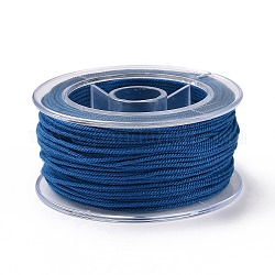 Cordón de algodón macramé, cuerda trenzada, con carrete de plástico, para colgar en la pared, artesanías, envoltorio de regalo, azul, 1mm, alrededor de 30.62 yarda (28 m) / rollo
