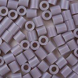 1 caja de 5 mm melty beads pe diy fusibles recambios para niños, tubo, gris, 5x5mm, agujero: 3 mm, aproximamente 500 unidades / caja