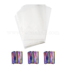 OPP мешки целлофана, с пластиковыми и железными сердечниками, прямоугольные, разноцветные, 25x15 см, 100 шт / комплект