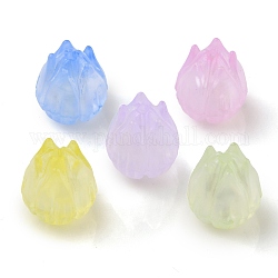 Transparente Acryl Perlen, Blume, Mischfarbe, 9x8.5x8.5 mm, Bohrung: 1.2 mm