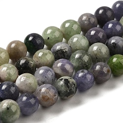 Perles tanzanite naturel brins, ronde, 7mm, Trou: 0.6mm, Environ 56~57 pcs/chapelet, 15.35''~15.55'' (39~39.5 cm)