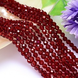 Chapelets de perles en imitation cristal autrichien, grade AAA, facette (32 facette) ronde, rouge, 10mm, Trou: 0.9~1mm, Environ 40 pcs/chapelet, 15.7 pouce