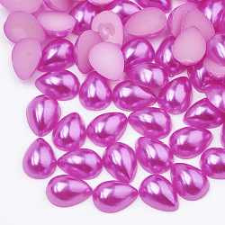Абс пластмассовые имитационные жемчужные кабошоны, слеза, красно-фиолетовые, 8x5x2.5 мм