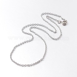 Cable de cadena de collares 316 acero inoxidable, con cierres de anillo de latón primavera, color acero inoxidable, 27.7 pulgada (70.5 cm)