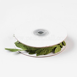 Foglie di foglie artificiali seta di vite per la decorazione domestica di nozze, accessori fatti a mano ghirlanda fai da te, verde, 4mm, circa 10.93 iarde (10 m)/rotolo