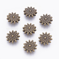 Tibetischen Stil Legierung so Perlen, Cadmiumfrei und Nickel frei und Bleifrei, Antik Bronze, 17x6 mm, Bohrung: 2 mm