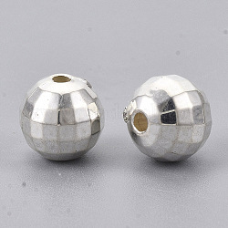 Ccb Kunststoff-Perlen, facettiert, Runde, Silber, 8 mm, Bohrung: 1.5 mm, ca. 1750 Stk. / 500 g