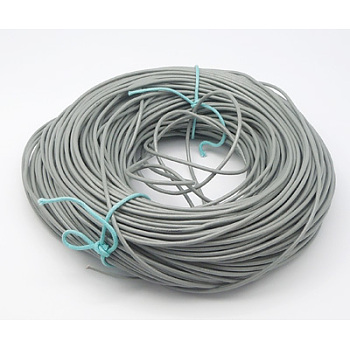 Cordón de cuero de vaca, cable de la joya de cuero, gris, tamaño: aproximamente 1 mm de espesor