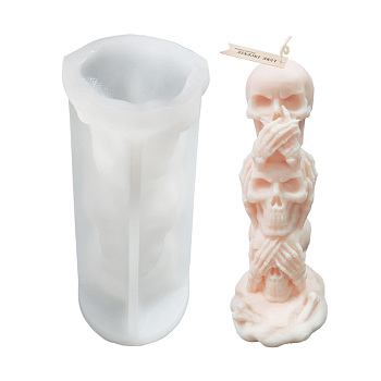 Moldes de silicona para hacer velas en forma de calavera con tema de halloween diy DIY-M033-02