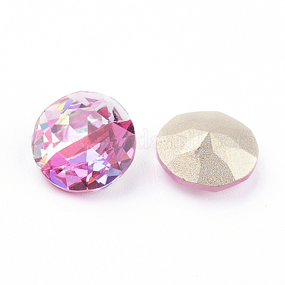 Dos et dos pointés cabochons en verre strass k9&nbsp;RGLA-J012-10mm-209LS-1