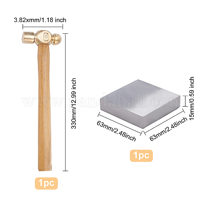 Martello In Ottone Per Gioielli - Testa 1 Libbra, Manico Legno - Foto 10
