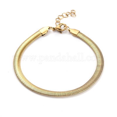 Wholesale Ion Plating(IP) 304 Stainless Steel Flat Snake Chain Bracelets 