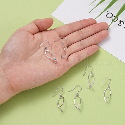 Wholesale Rhodium Plated 925 Sterling Silver Earring Findings 