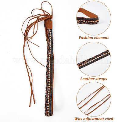 2 Fascie Per Cappello Cowboy In Pelle - Accessori Western Per Donne, 52 Pollici - Foto 7