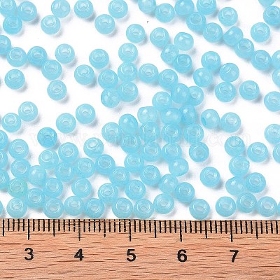 6/0 perles de rocaille en verre imitation jade&nbsp;SEED-T006-04A-08-1