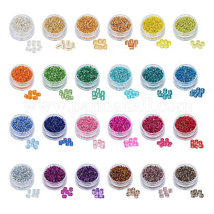 PandaHall 24 Colors 2mm Glass Seed Beads SEED-PH0012-26-1