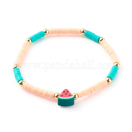 Handmade Polymer Clay Heishi Beaded Stretch Bracelets BJEW-JB06142-03-1