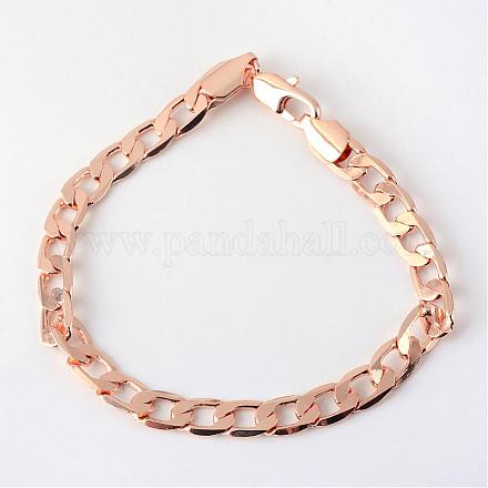 Brass Curb Chain Bracelet Making MAK-R007-24cm-RG-1