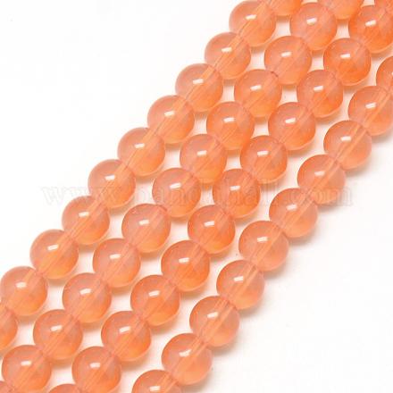 Chapelets de perles en verre peint X-DGLA-Q023-12mm-DB28-1