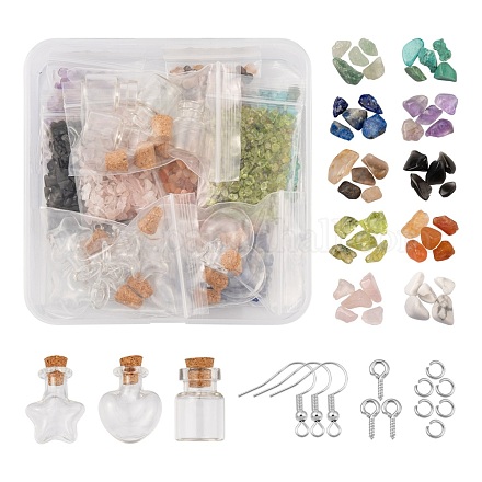 Kits de fabrication de boucles d'oreilles pendentif bouteille de souhaits diy DIY-FS0002-26-1