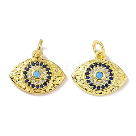 Real 18K Gold Plated Brass Micro Pave Cubic Zirconia Pendants KK-L209-039G-01-1