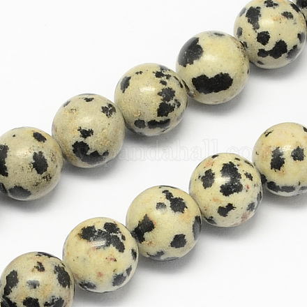 Dalmatien naturel jaspe brins pierre de perles G-R193-14-4mm-1