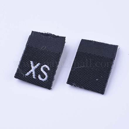 衣類サイズラベル（xs）  服飾材料  サイズタグ  ブラック  18x12.5x1mm  200個/袋 FIND-WH0045-B02-1