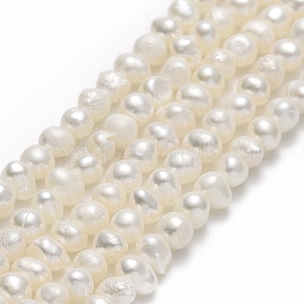 Brins de perles de culture d'eau douce naturelles PEAR-F018-04C-01-1