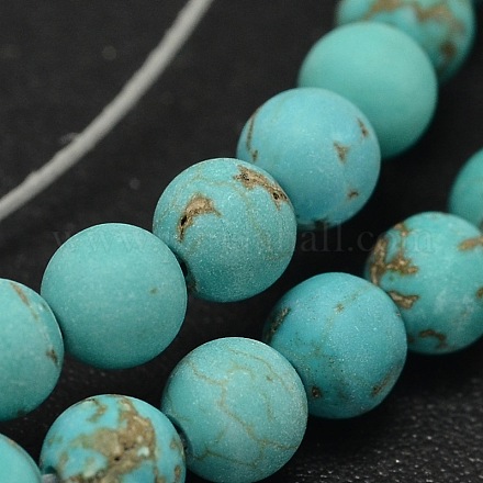 Frosted Round Natural Magnesite Beads Strands G-I168-06-4mm-1