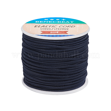 Benecreat 2mm 55 yarde cavo elastico perline filo elastico tessuto cavo per creazione di gioielli artigianali (blu scuro) EW-BC0002-11-1