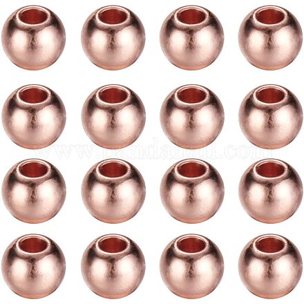 PandaHall Elite about 50 pcs Rack Plating and Vacuum Plating Brass Round Bead Spacers KK-PH0004-13RG-RS-1
