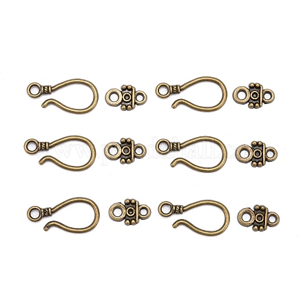Alloy Hook and Eye Clasps X-PALLOY-2781-AB-FF-1