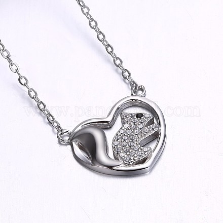 Romantic 925 Sterling Silver Pendant Necklaces NJEW-BB30682-1