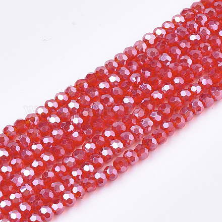Electroplate Glass Beads Strands EGLA-T013-04H-1