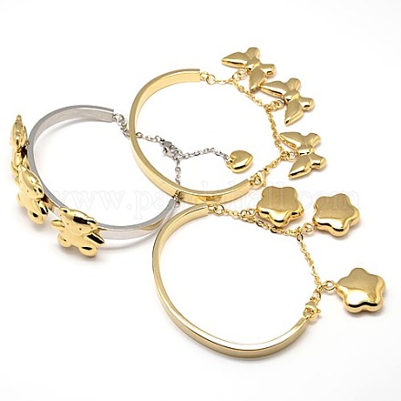 Fashionable 304 Stainless Steel Charm Bracelets for Girls BJEW-K057-01-1
