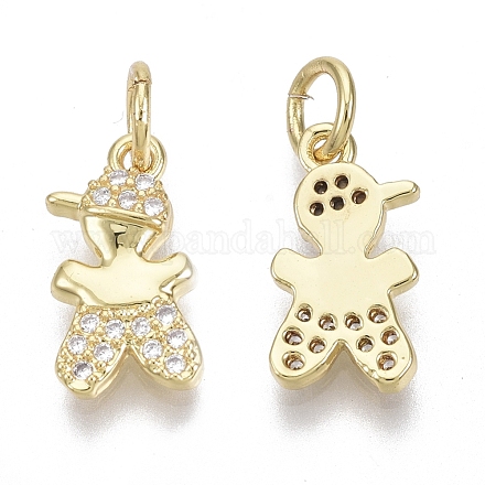 Brass Micro Pave Cubic Zirconia Charms ZIRC-R109-025G-NF-1