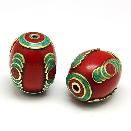 Handmade Tibetan Style Beads TIBEB-K022-18D-1
