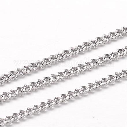 304 Stainless Steel Curb Chains CHS-K004-01P-0.6mm-1