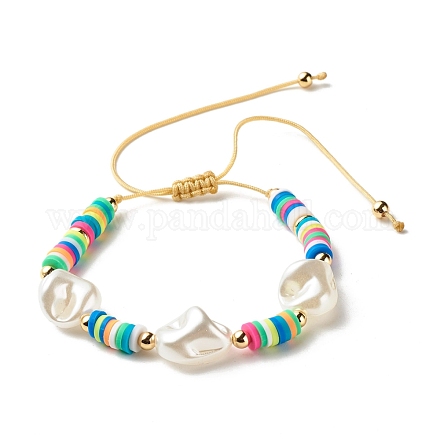 Bracelet en perles tressées imitation perle pour fille femme BJEW-JB07156-1
