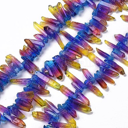 Natural Quartz Crystal Dyed Beads Strands G-I345-02D-1