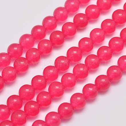 Chapelets de perles en jade de malaisie naturelle et teinte X-G-A146-6mm-A14-1