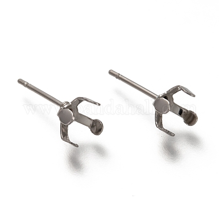304 impostazioni per orecchini a bottone in acciaio inossidabile STAS-H130-18C-P-1