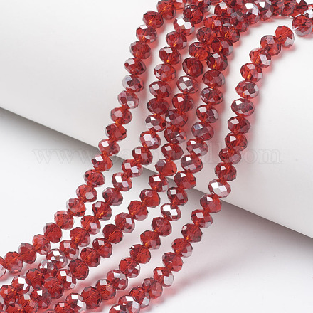 Chapelets de perles en verre transparent électrolytique EGLA-A034-T6mm-E18-1