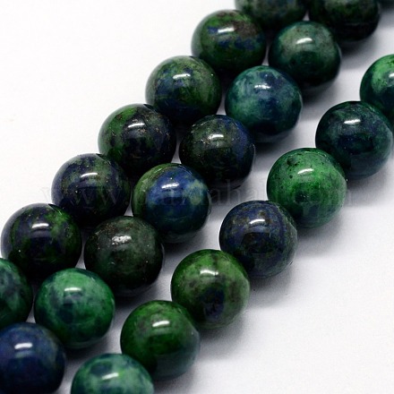 Natural Chrysocolla and Lapis Lazuli Beads Strands X-G-I199-37-6mm-1