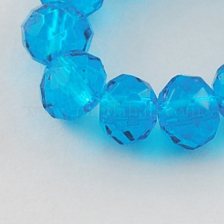 Spray Painted Faceted Transparent Glass Bead Strands X-DGLA-R029-6mm-10-1