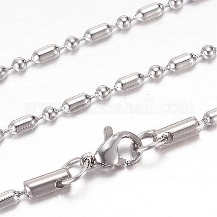 304 Stainless Steel Ball Chain Necklaces STAS-G083-43P-1